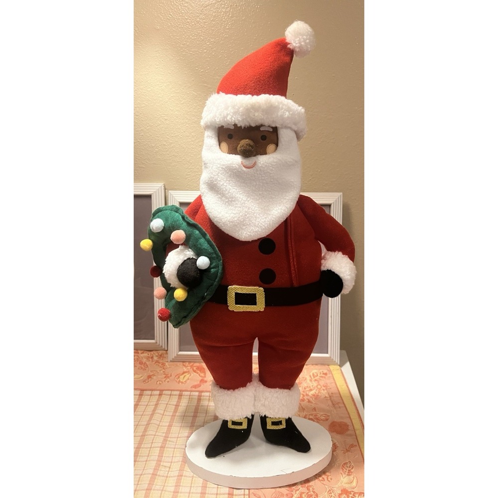 Wondershop African American Black 22" TALL Santa Claus Xmas Table Top Decor Felt